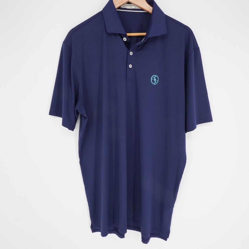 Holderness & Bourne Anderson Polo Shirt Men XL Blue Golf Embroidered Performance